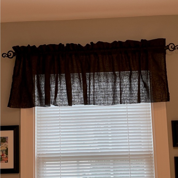 Black Sheer Window Valance. 76” - Picture 1 of 5